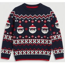 OVX32: Kids Knitted Christmas Santa Jumper (9-15 years)